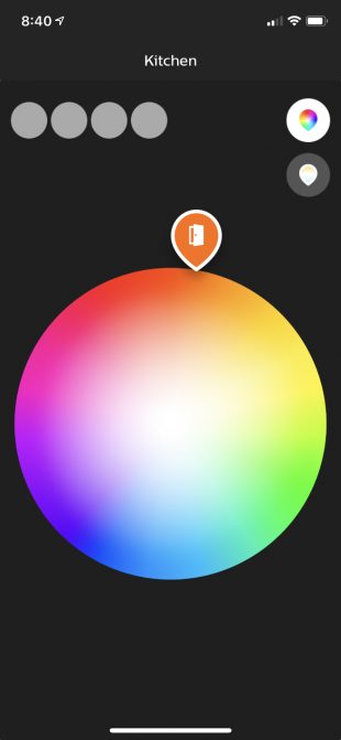 Phillips Hue color picker on mobile